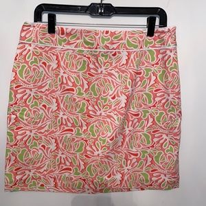 Vineyard Vines - coral and light green skirt